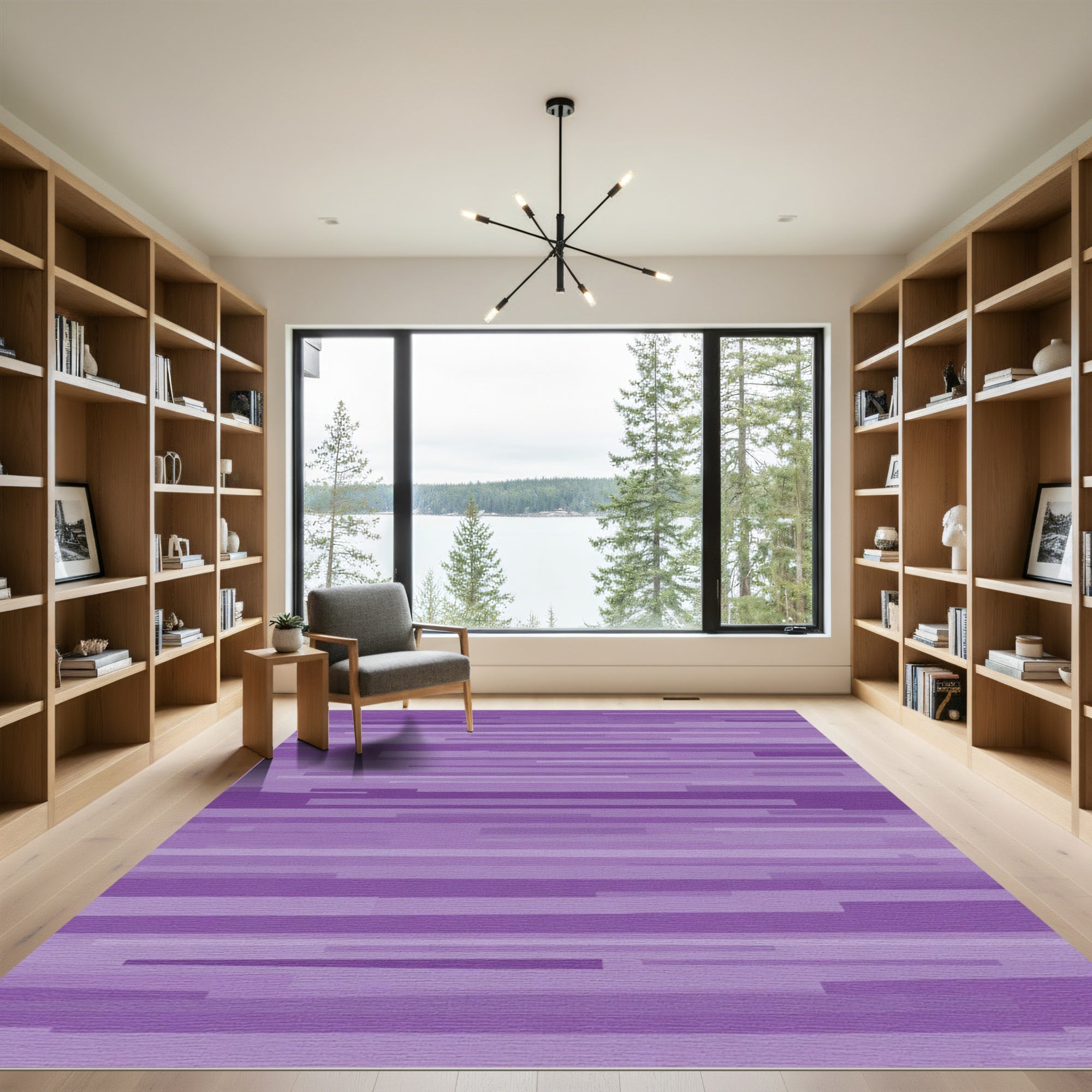 Lavender Hues Horizontal Stripe Rug