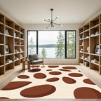 Brown Blotchy Ovate Shapes Rug