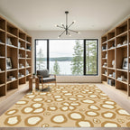 Soft Ochre Abstract Bubbly Clusters Rug
