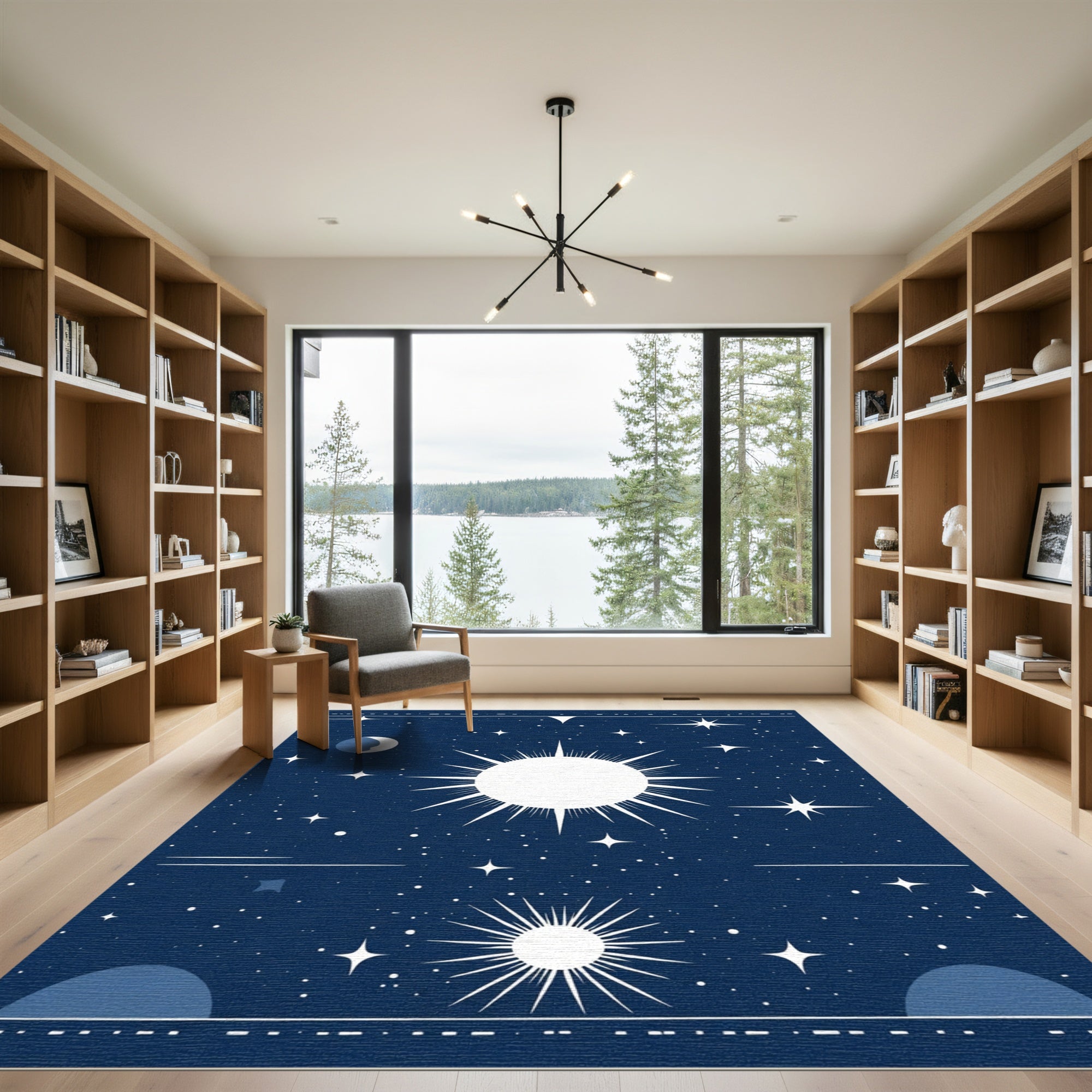 Celestial Sun Moon Stars Night Sky Rug