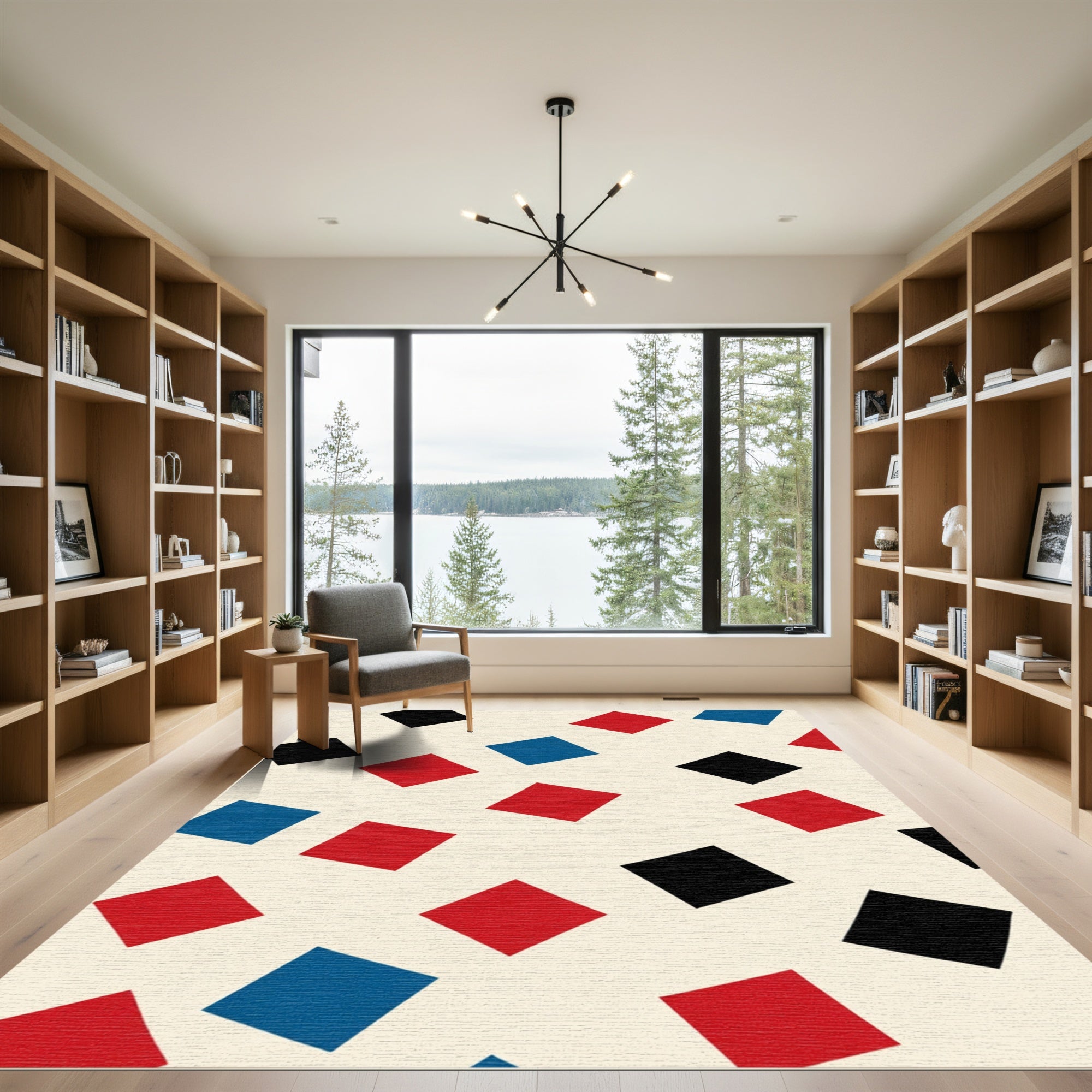 Primary Color Block Diamonds Rug