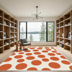 Terracotta Orange Polka Dot Circles Rug