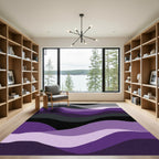 Abstract Purple Gradient Wave Rug