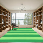 Fresh Green Two Tone Stripes Rug