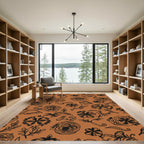 Terra Cotta Floral Silhouette Rug
