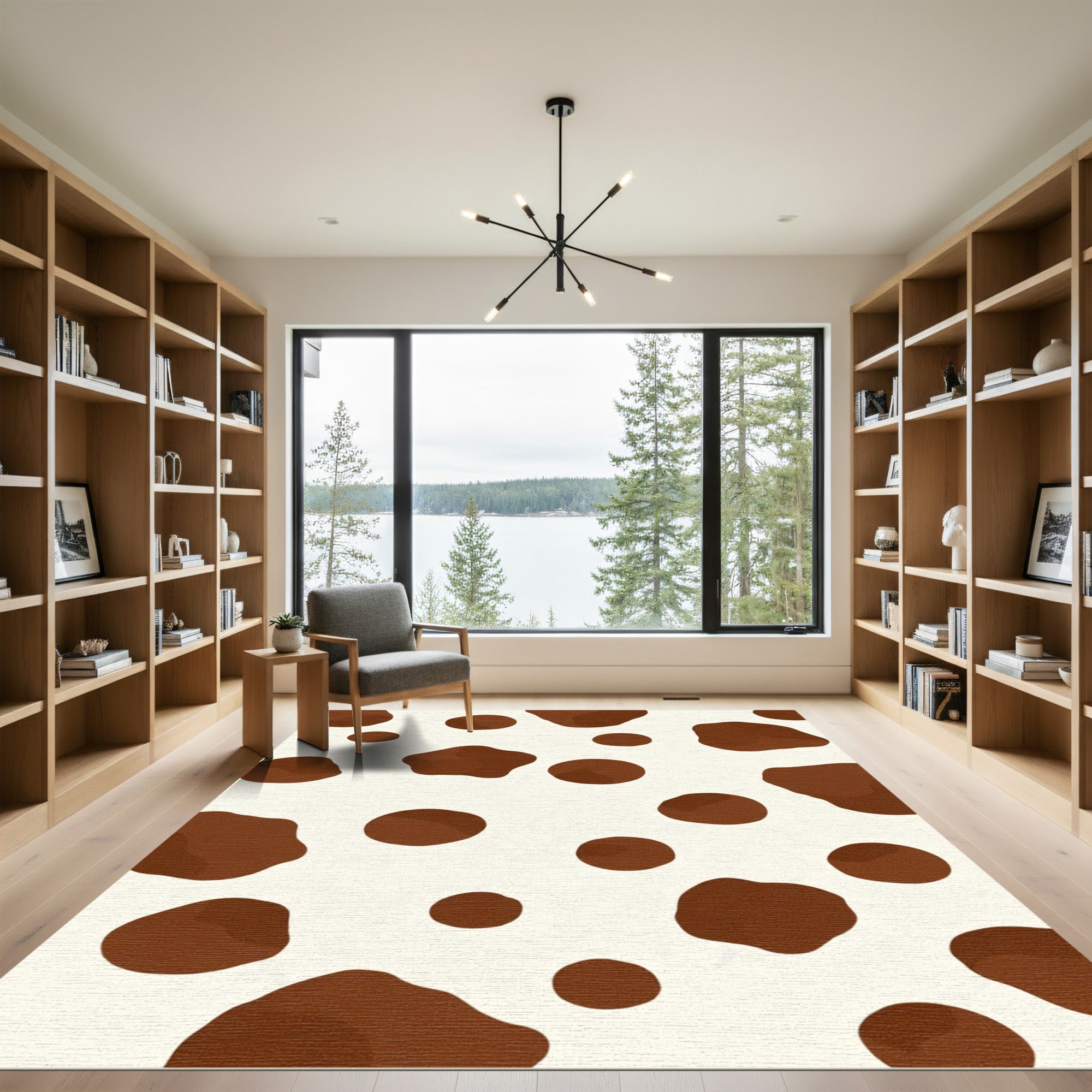 Brown and Cream Cow Spots Rug