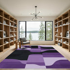 Amethyst Purple Abstract Geometric Overlay Rug
