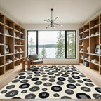 Monochrome Circular Abstract Symbols Rug