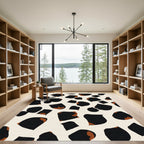 Brown Black Abstract Splatter Abstract Rug