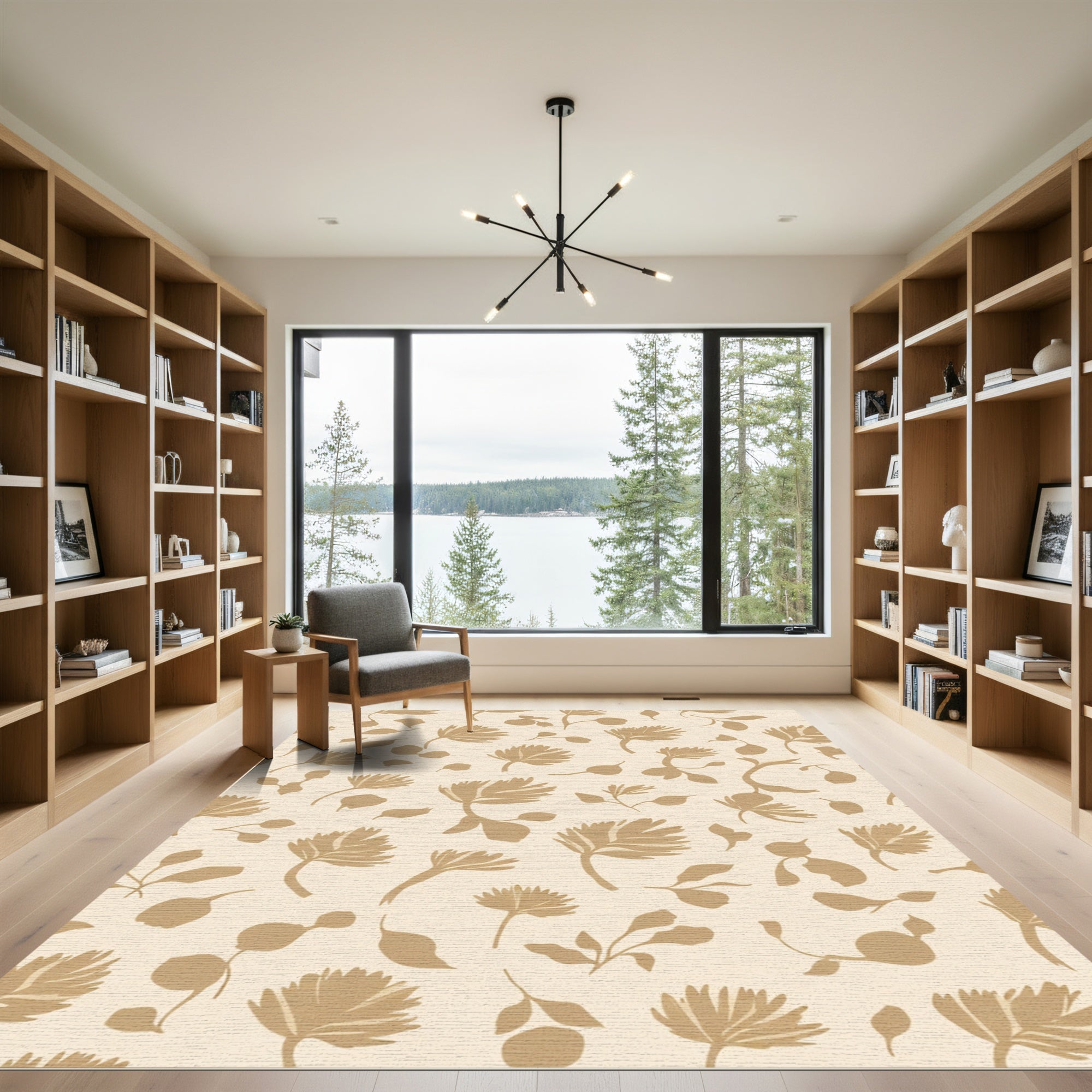 Tan Botanical Scatter Rug