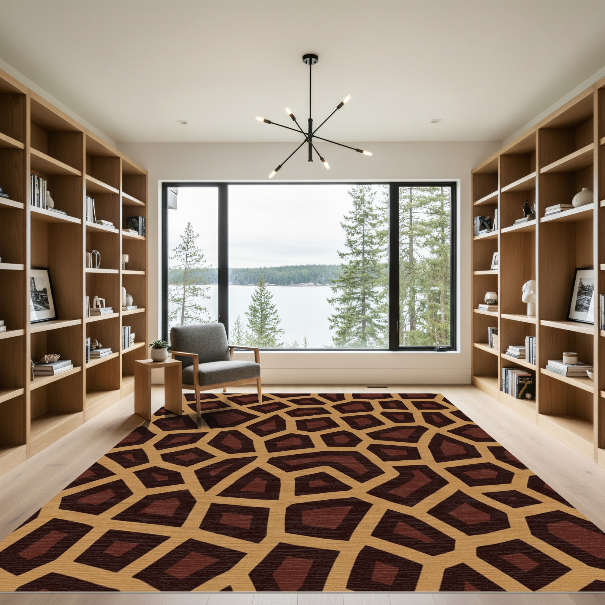 Brown Tan Giraffe Spots Rug