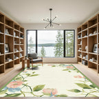Pastel Pink Floral Garden Vines Rug