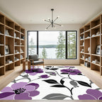 Vibrant Purple Floral Vine Rug