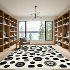 Monochromatic Abstract Circle Medallion Scatter Rug