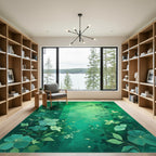 Enchanted Emerald Garden Floral Rug