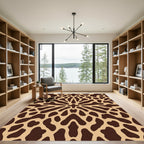 Brown Tan Organic Sunburst Rug