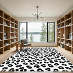 Bold Black Leopard Spots Rug