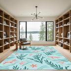 Coral Sea Turtle Aquatic Kelp Scene Rug
