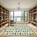 Green Pine Tree Forest Repeating Pattern Rug
