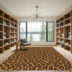 Golden Brown Leopard Spots Rug