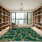 Golden Vine Emerald Garden Rug