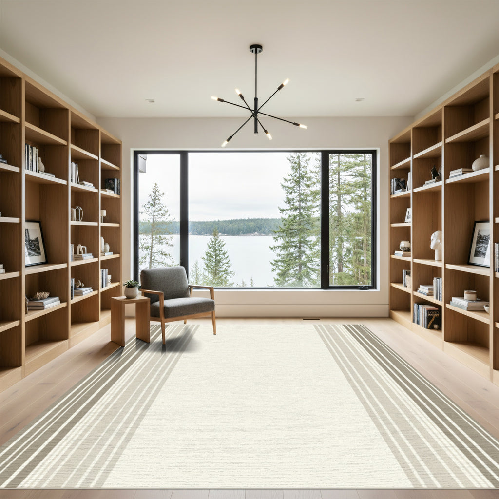 Neutral Tones Vertical Striped Rug