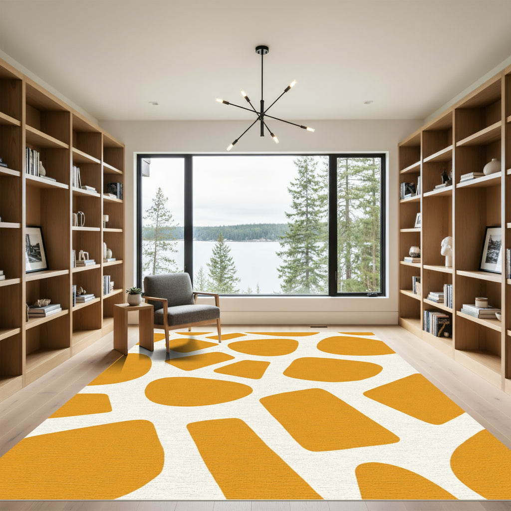 Golden Ochre Giraffe Spots Rug