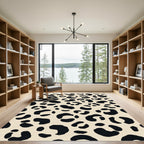 Classic Black Leopard Spot Rug
