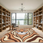 Bold Tiger Stripe Face Art Rug