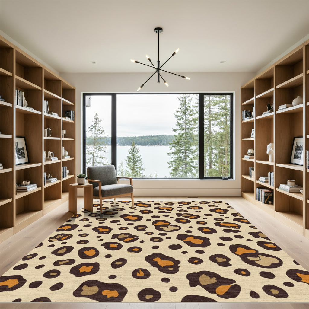 Sandy Leopard Spots Classic Print Rug