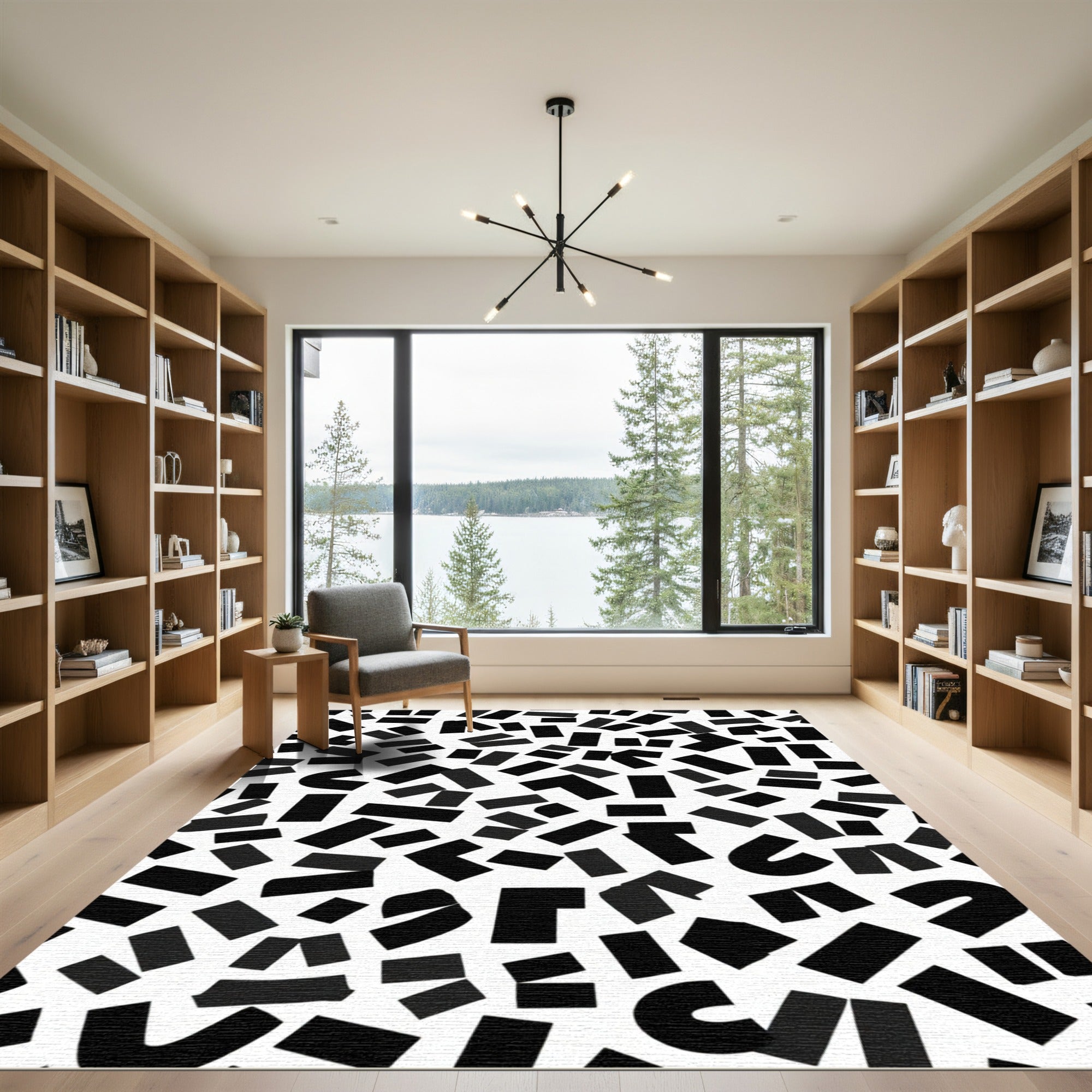 Monochromatic Abstract Shapes Scatter Rug