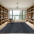 Dark Gray Vertical Stripe Abstract Rug