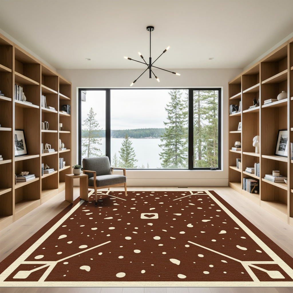 Chocolate Speckled Heart Corner Deco Rug