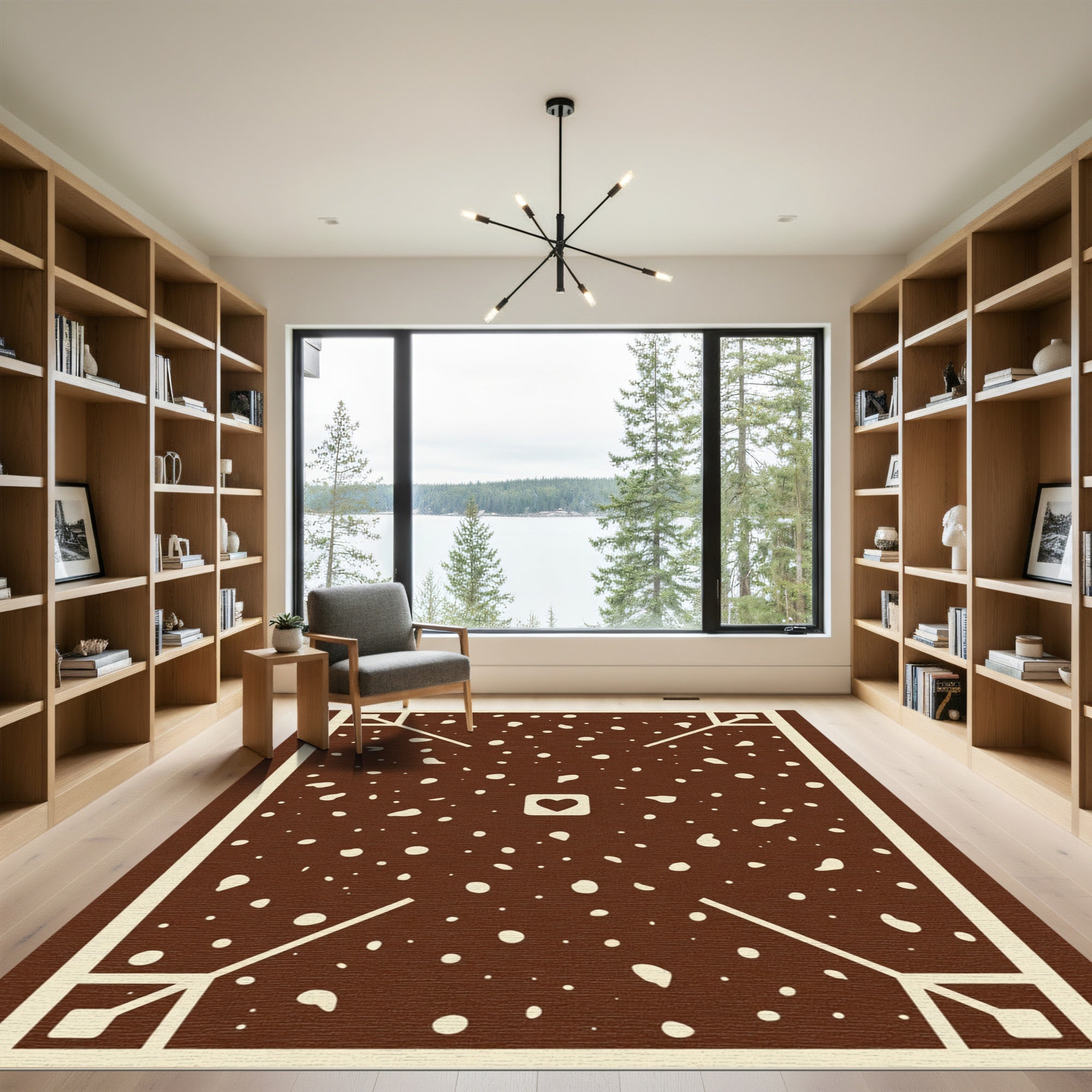 Chocolate Speckled Heart Corner Deco Rug