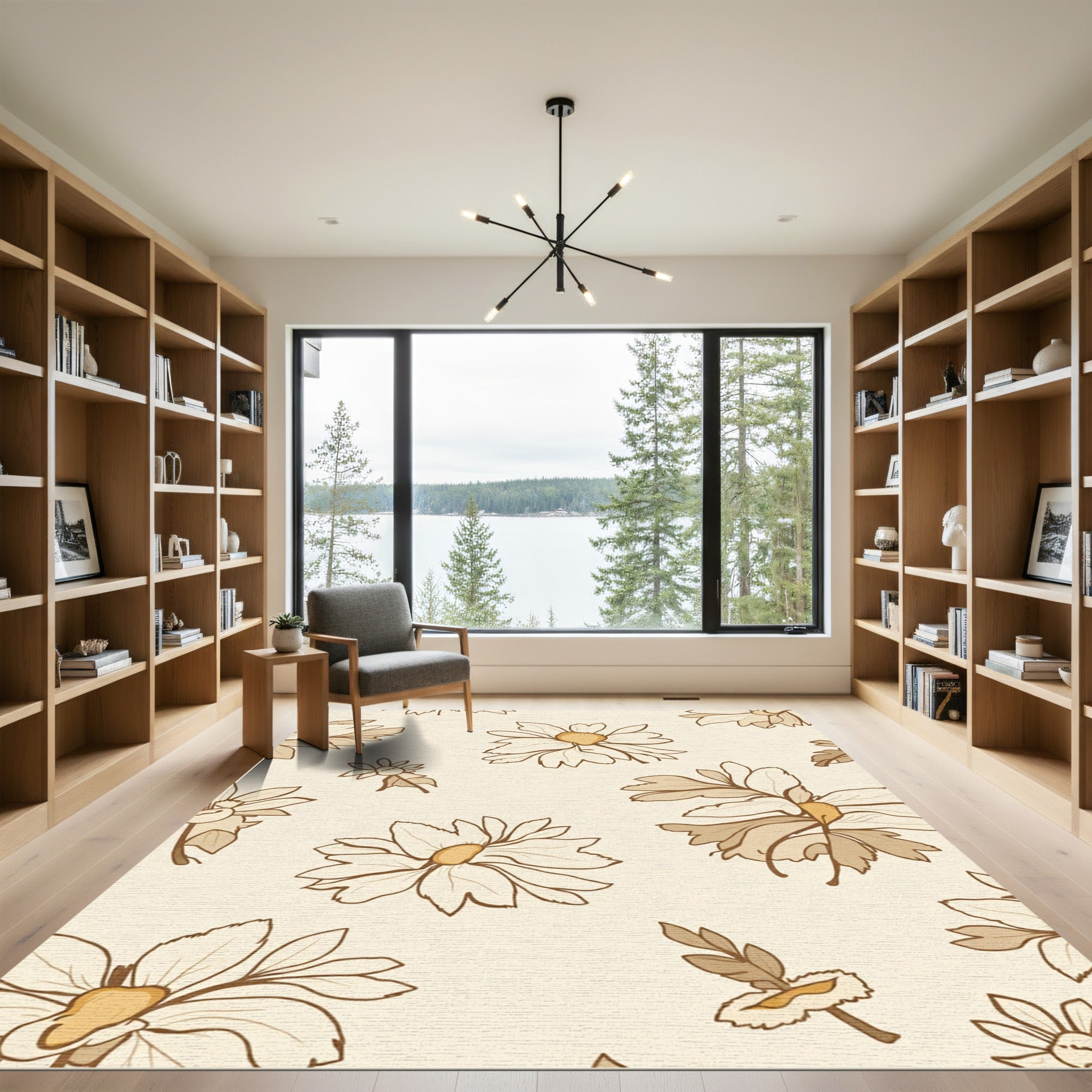 Vintage Floral Daisy Cream Rug