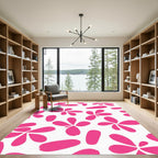 Bright Pink Petal Scatter Rug