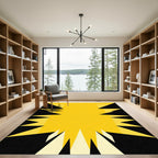 Bold Yellow Jagged Edge Geometric Rug