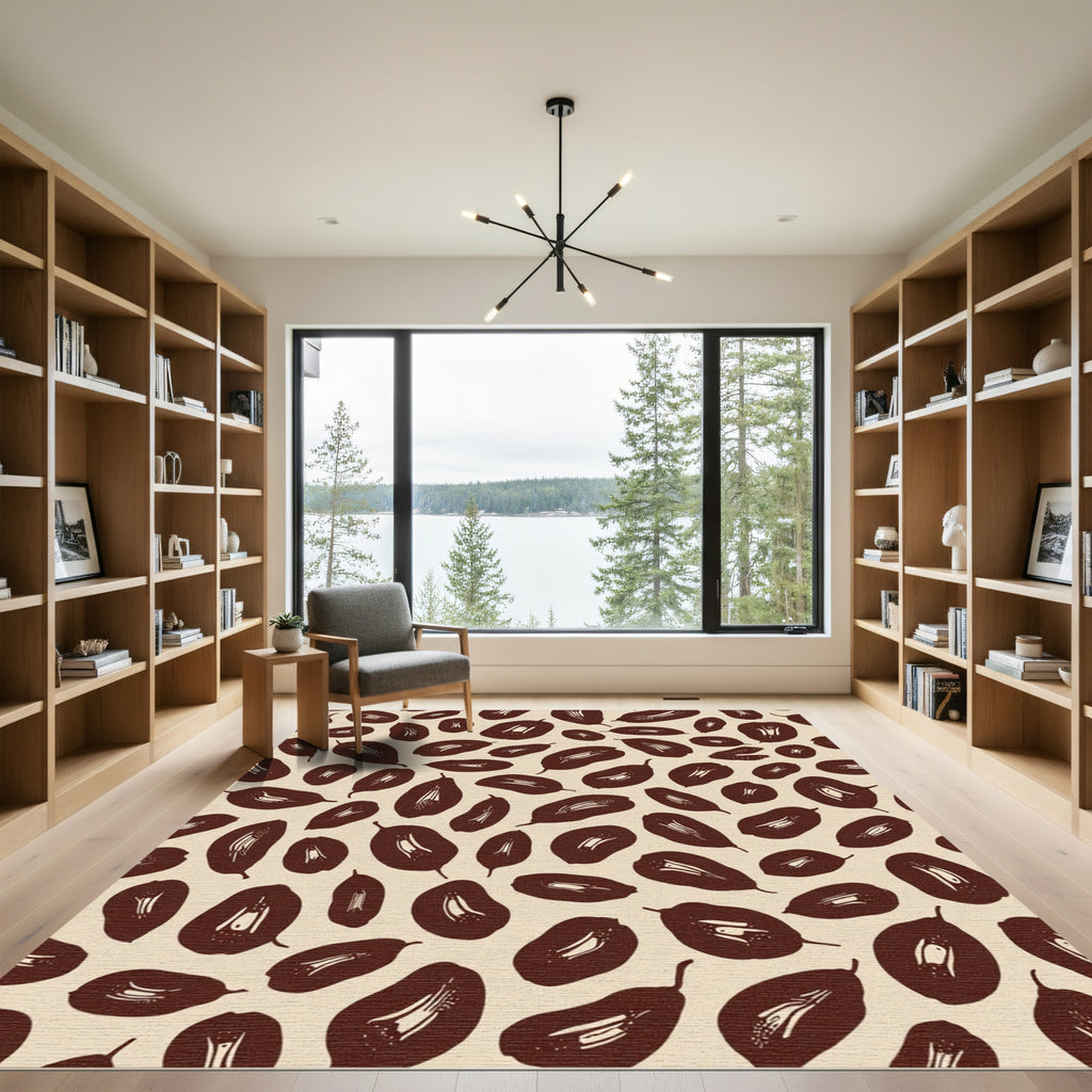 Chocolate Brown Botanical Seeds Rug