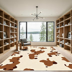 Brown Cream Spotty Animal Print Rug