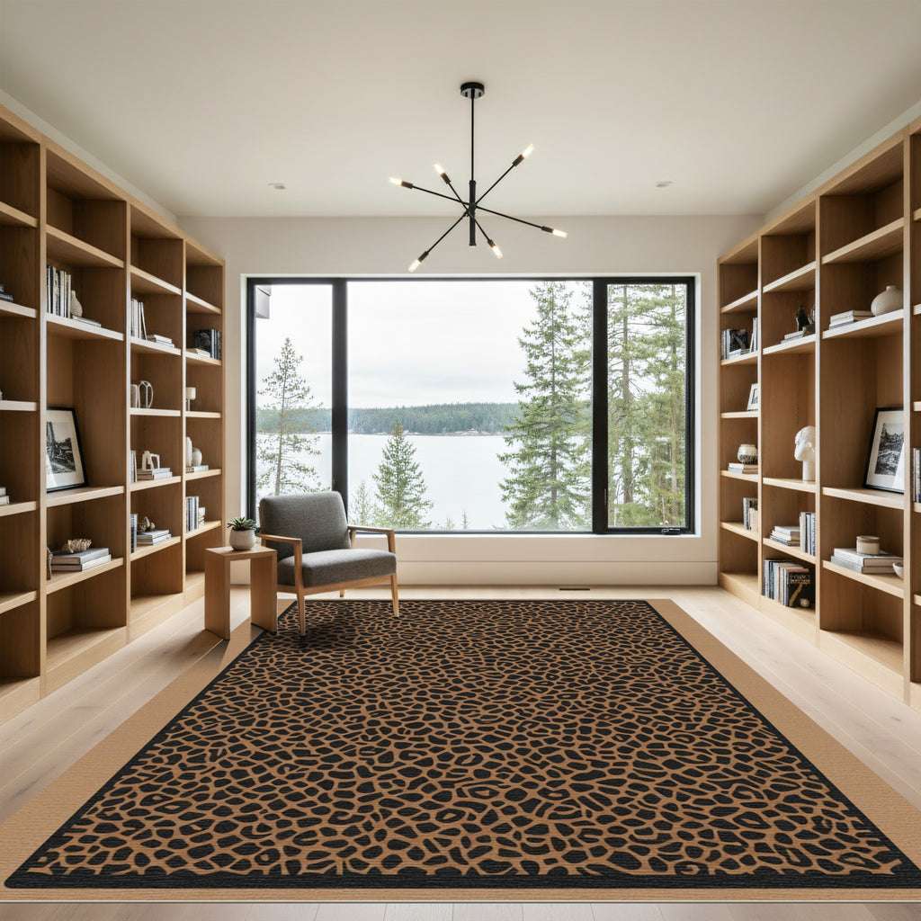 Brown Black Animal Spot Rug
