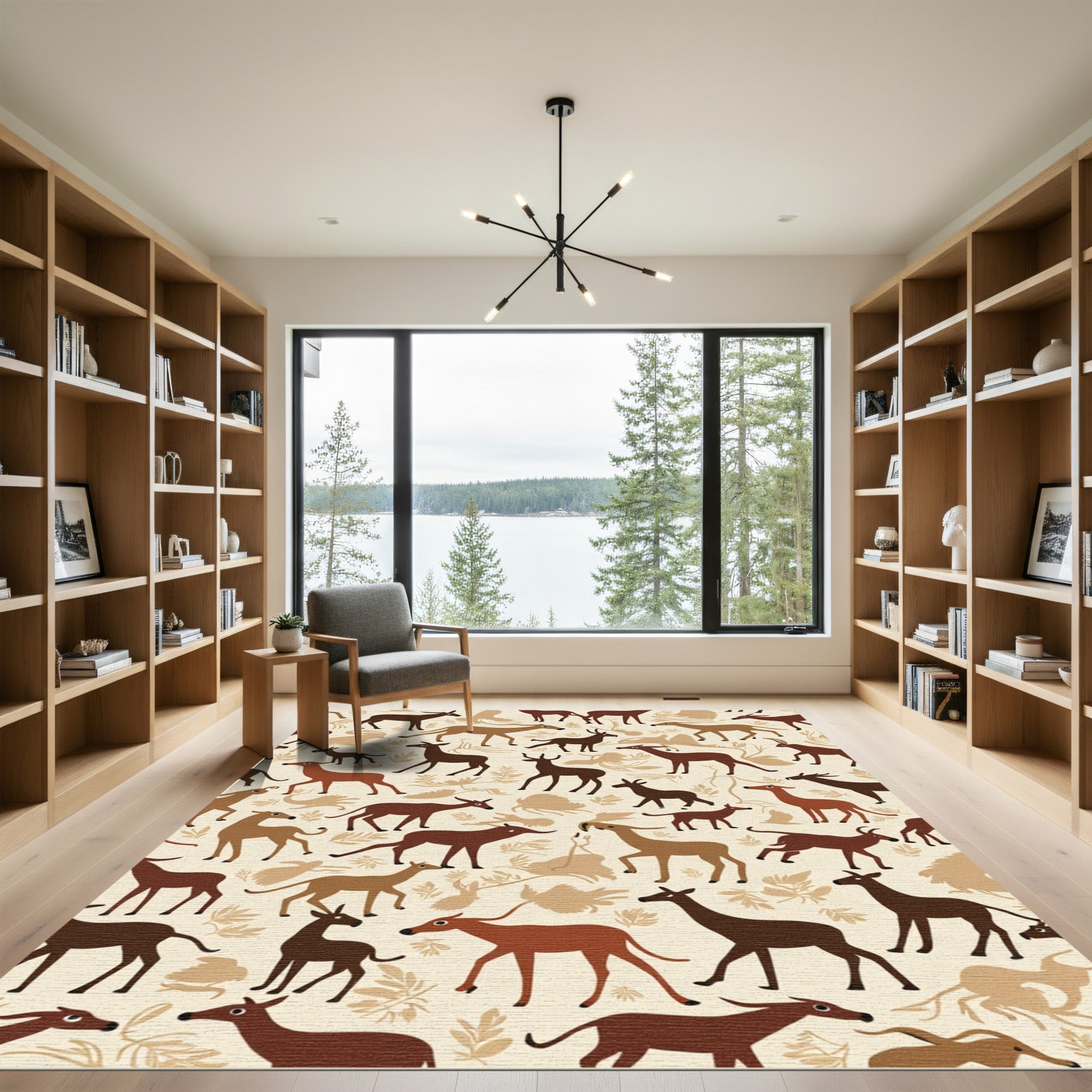Earthy Woodland Deer Ensemble Rug