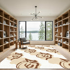 Brown Outline Fruit Diagonal Rug