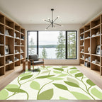 Verdant Leafy Vine Abstract Rug