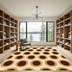Retro Amber Polka Dot Rug