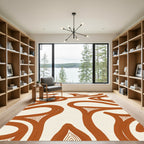 Terracotta Organic Abstract Triangles Rug