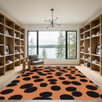 Orange Black Speckled Organic Spots Rug