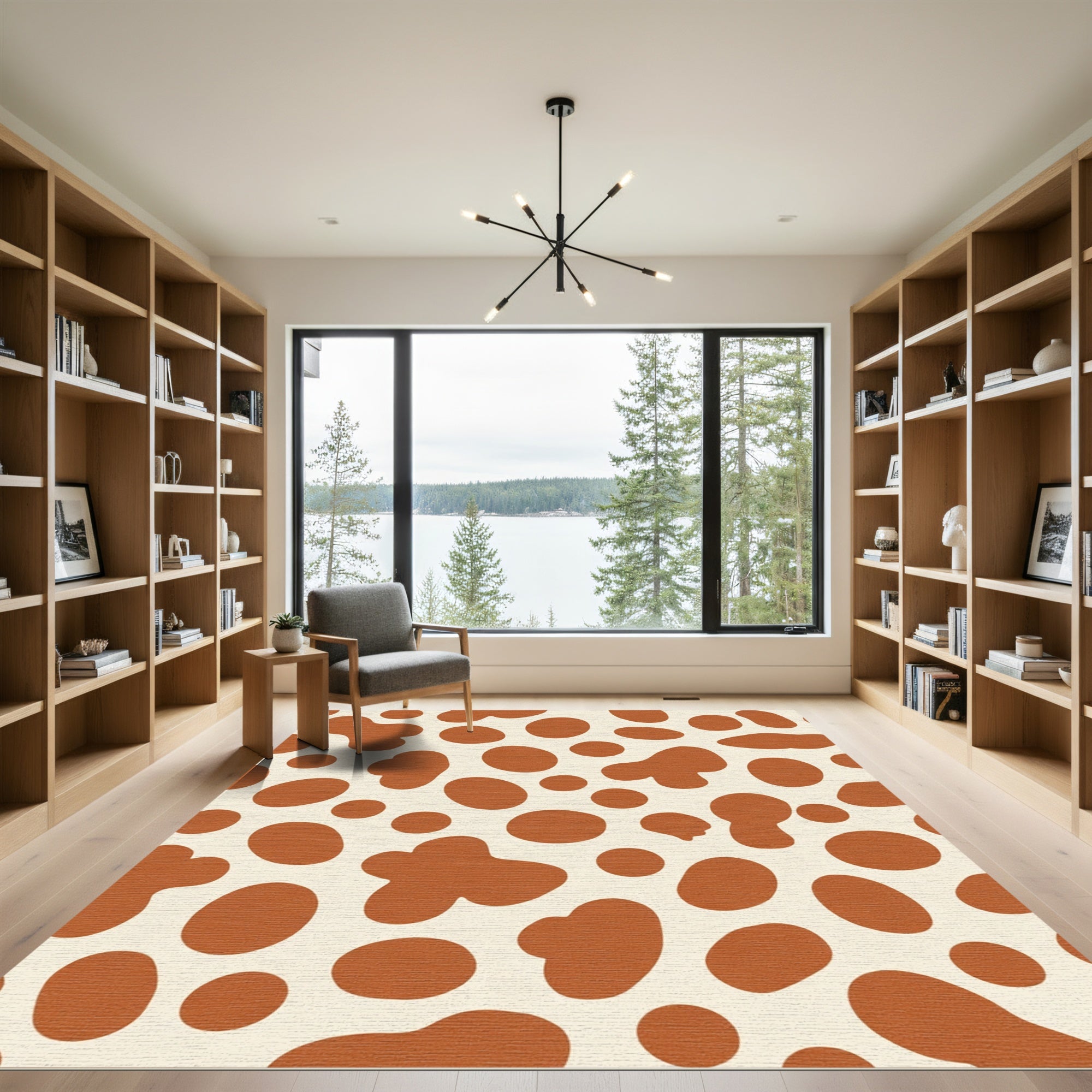 Orange Blob Spots Rug