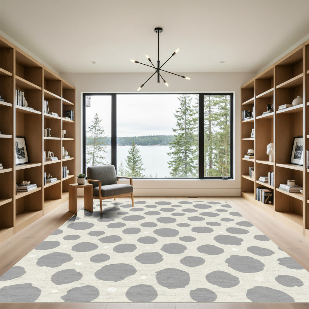 Gray Speckled Ochre Scattered Spots Rug