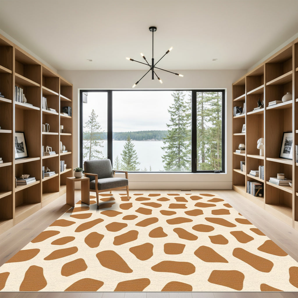 Bold Giraffe Spots Ochre Rug