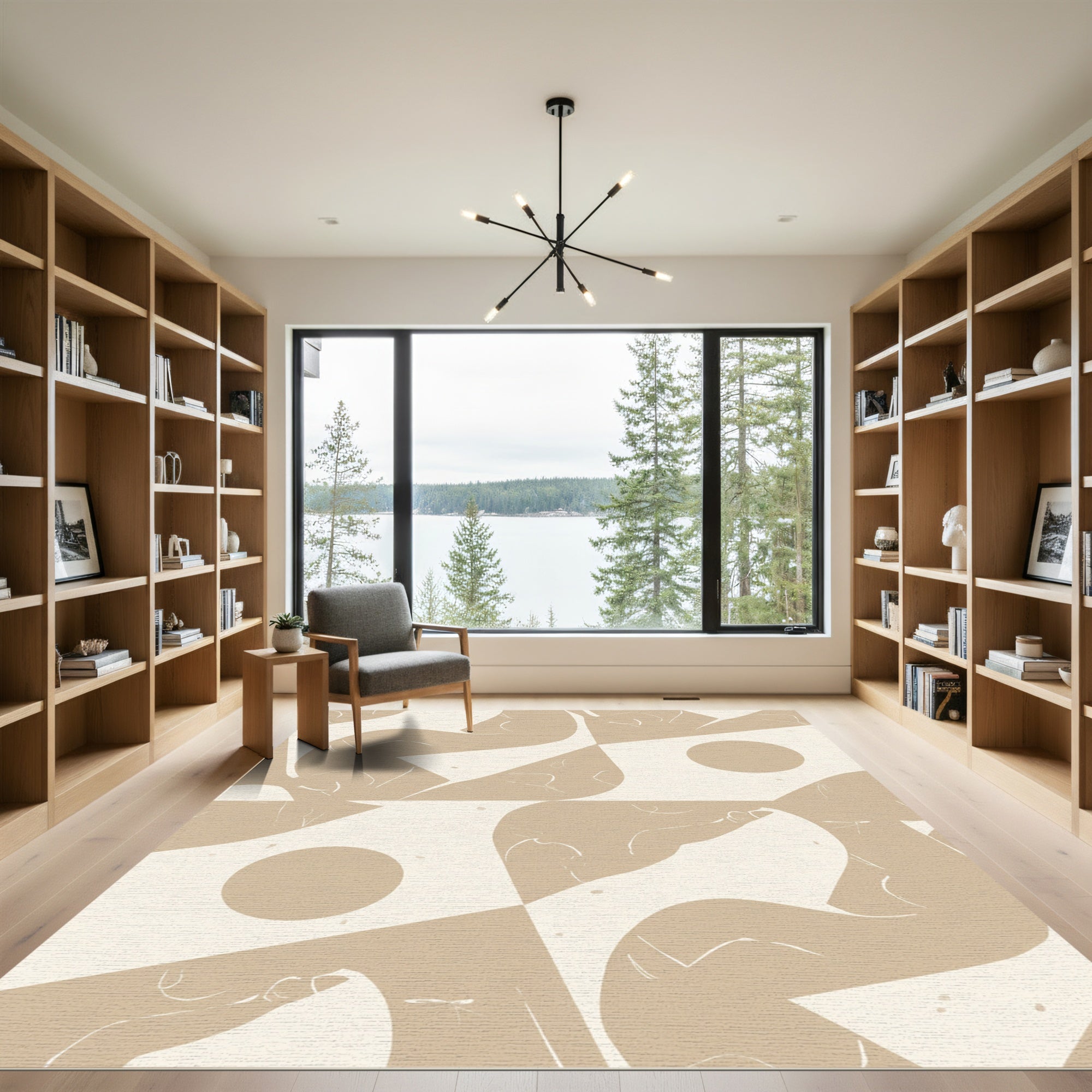 Tawny Amorphous Flowing Shapes Rug